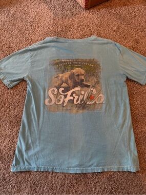 Southern Fried Cotton Light Blue Retriever Graphic Tee